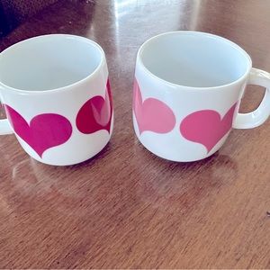 Crate And Barrel Heart Coffee Mugs 
(Set of 2)